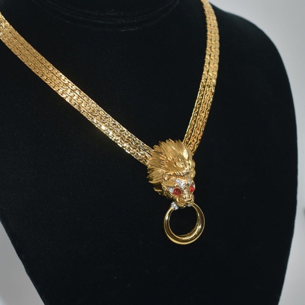 Vintage Nina Ricci Lion Head Necklace